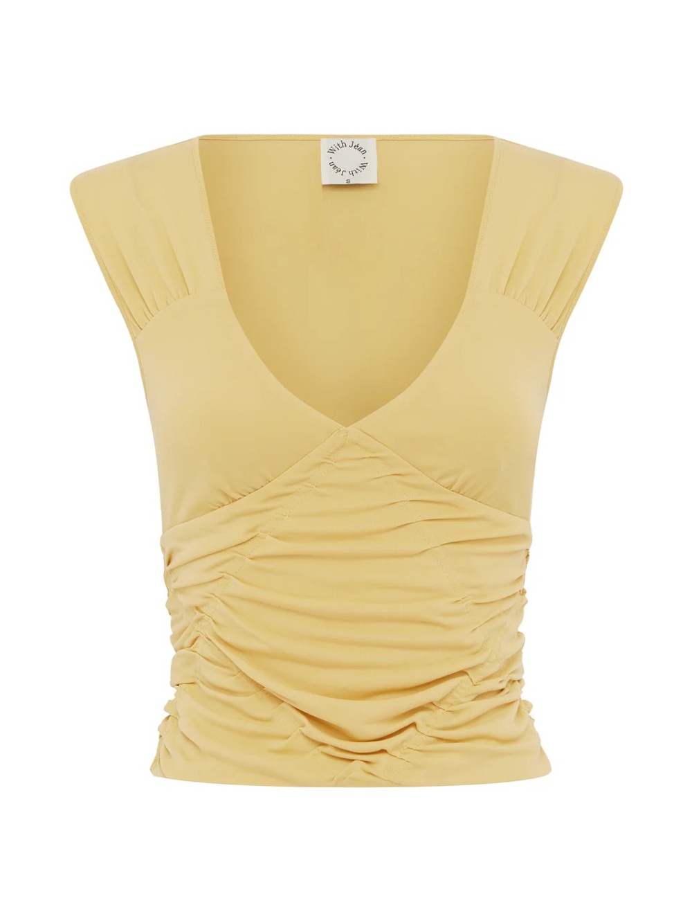 With Jean Soft Yellow Scoop Neck Tank